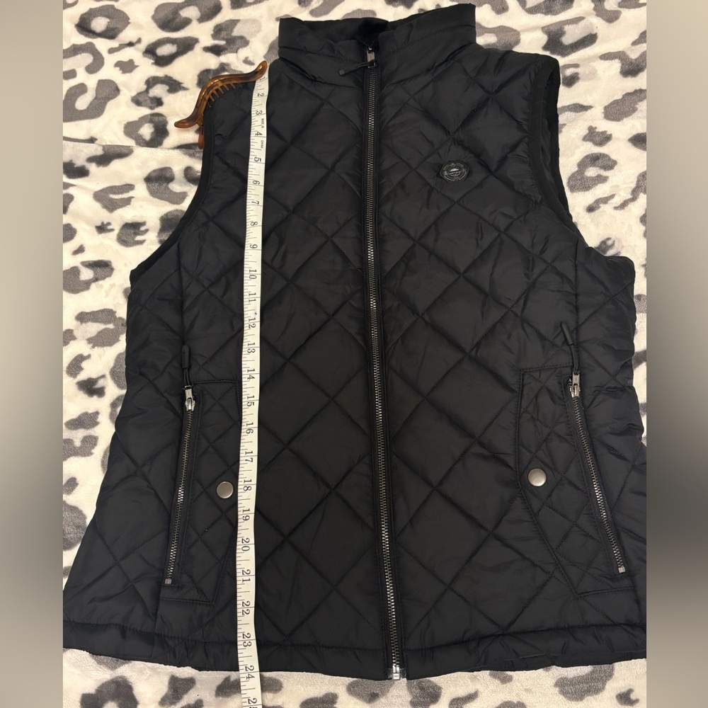 Women's Heated Black Quilted Vest Medium